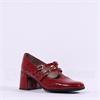 Wonders Aura 2 Strap Blockheel Mary Jane - Red Patent